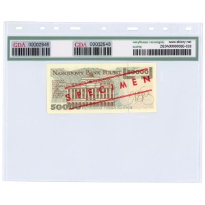 50.000 złotych 1993 - A 0000000 - WZÓR No 0429* - GDA 66 EPQ