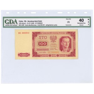 100 złotych 1948 - seria HE - GDA 40 NET