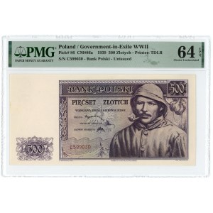 500 złotych 1939 - seria C - PMG 64 EPQ
