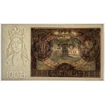 100 złotych 1934 - seria AV. dodatkowy znak wodny +X+ - PMG 63
