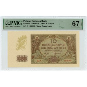 10 gold 1940 - series A - PMG 67 EPQ - 2nd max note