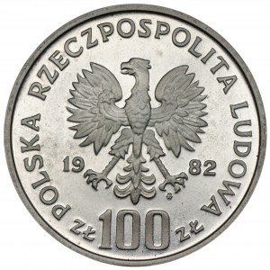 100 złotych 1982 - Ochrona środowiska - Bociany - PRÓBA Srebro