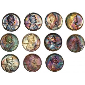 USA - 1 cent (1944-1981) - set of 11 coins - Rainbow patina.