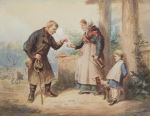 Franciszek Kostrzewski (1826 Warszawa - 1911 tamże), Jałmużna, 1873