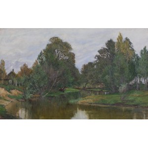 Stefan Domaradzki (1897 Niżny Nowgorod - 1983 Nandy pod Paryżem), Pejzaż z rzeką, 1930