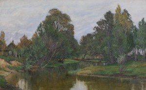 Stefan Domaradzki (1897 Niżny Nowgorod - 1983 Nandy pod Paryżem), Pejzaż z rzeką, 1930