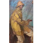Harry Schultz (1874 Elbląg - 1958 Hausham), Autoportret przy sterze