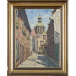 Willibald Werner (1868-?), View of St. Brigid's Church in Gdansk from the side of the former Malarska Street
