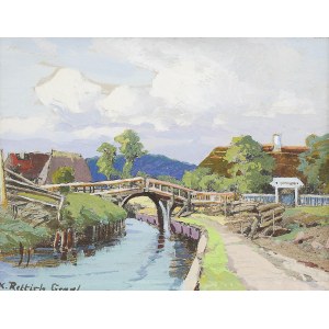 Karl Lorenz Rettich (1841 Dassow-1904 Lübeck), Brücke über den Fluss