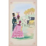 Witold Chmielewski (1910 Warszawa-1985), Zestaw 4 projektów ilustracji książkowych, l. 50.-60. XX w.