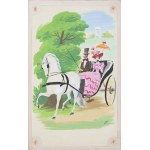 Witold Chmielewski (1910 Warszawa-1985), Zestaw 4 projektów ilustracji książkowych, l. 50.-60. XX w.