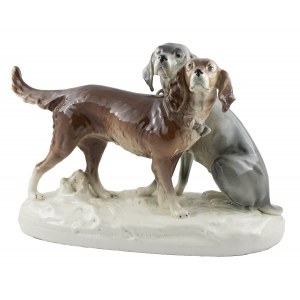 Figure of hunting dogs, Royal Dux, l. 1938-1945