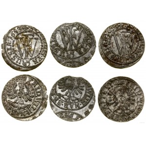 Ducal Prussia (1525-1657), set: 3 x shellac, 1653, 1655, 1 x illegible date, Königsberg
