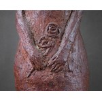 Ceramic sculpture Woman with flowers, Poland, 1960s. Signed