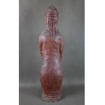 Ceramic sculpture Woman with flowers, Poland, 1960s. Signed