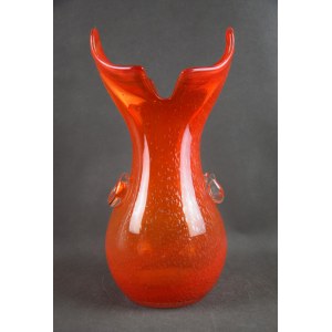 Vase avec boutons, verrerie de Tarnowiec, années 1970.