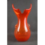 Vase avec boutons, verrerie de Tarnowiec, années 1970.