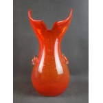 Vase avec boutons, verrerie de Tarnowiec, années 1970.
