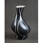 Black striped vase, Pruszkow, 1960s.