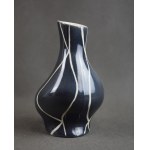 Black striped vase, Pruszkow, 1960s.