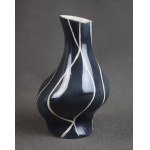 Black striped vase, Pruszkow, 1960s.
