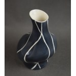 Black striped vase, Pruszkow, 1960s.