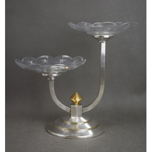 Art Deco double platter, Leon SZACSZNAJDER, Norblin, Warsaw, 1930s.