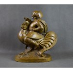 Wladyslaw ADAMIAK (1902-1980), Twardowski on a Rooster, Bronze, 1930s. Unique!