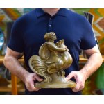 Wladyslaw ADAMIAK (1902-1980), Twardowski on a Rooster, Bronze, 1930s. Unique!