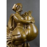 Wladyslaw ADAMIAK (1902-1980), Twardowski on a Rooster, Bronze, 1930s. Unique!