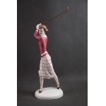 Figurka Golfistka, Katzhutte, Niemcy, lata 30-te. Art Deco