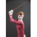 Figurka Golfistka, Katzhutte, Niemcy, lata 30-te. Art Deco