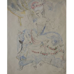 Maja Berezowska (1898-1978), Dama z paziem (1970)