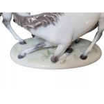Huge porcelain figure of a group of horses by H. Meisel