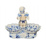 Cupid as a cook on mussel shells Blue Onion Pattern Meissen, around 1968