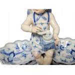Cupid as a cook on mussel shells Blue Onion Pattern Meissen, around 1968