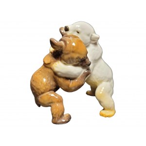 SS ALLACH - COLORED PORCELAIN FIGURE OF 'TWO BEARS' #6 (KÄRNER)