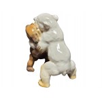 SS ALLACH - COLORED PORCELAIN FIGURE OF 'TWO BEARS' #6 (KÄRNER)
