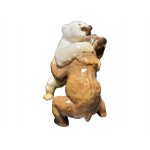 SS ALLACH - COLORED PORCELAIN FIGURE OF 'TWO BEARS' #6 (KÄRNER)