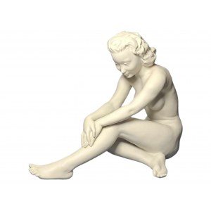 Bisque figure of a bather Hutschenreuther by C. Werner