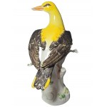 MEISSEN Bird on a branch Polychrome porcelain sculpture