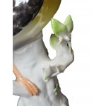 MEISSEN Bird on a branch Polychrome porcelain sculpture