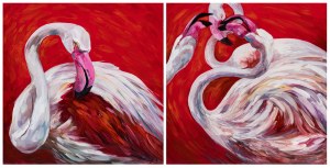 Marta Papierowska, Dyptyk Flamingi, 2022