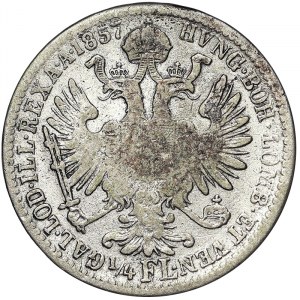 Austria, Franz Joseph I, 1/4 Gulden 1857, Venice