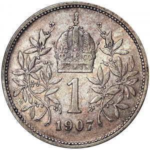 Austria, Franz Joseph I, 1 Corona 1907, Vienna