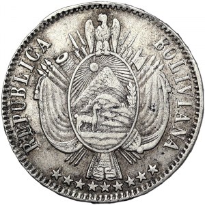 Bolivia, 1 Boliviano 1866, Potosí