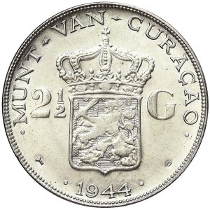 Curacao, Wilhelmina, 2-1/2 Gulden 1944