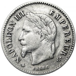France, Napoleon III, 20 Centimes 1867, A Paris