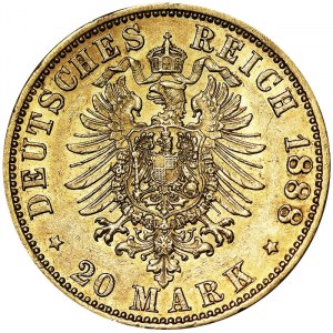 Germany, Wilhelm II, 20 Mark 1888, A Berlin