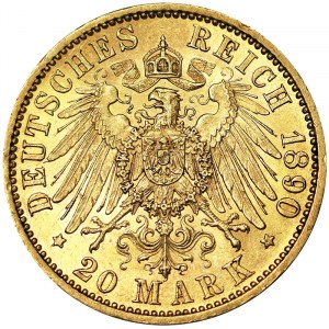 Germany, Wilhelm II, 20 Mark 1890, A Berlin